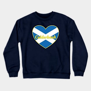 Calderbank Scotland UK Scotland Flag Heart Crewneck Sweatshirt